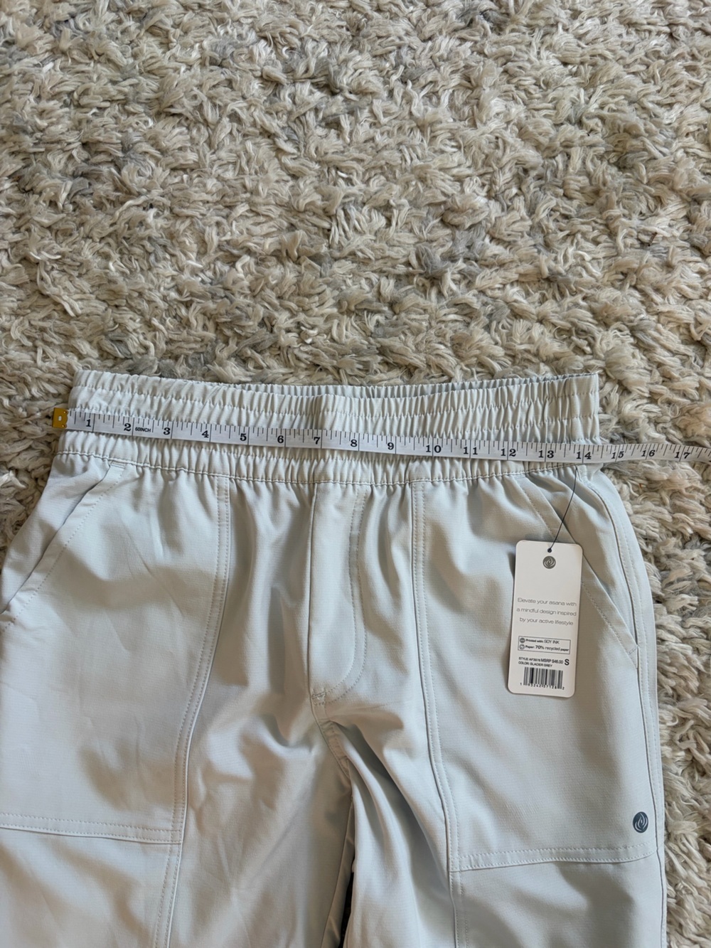 Apana Light Gray Elastic Waist Jogger Pants NWT - Picture 4 of 7